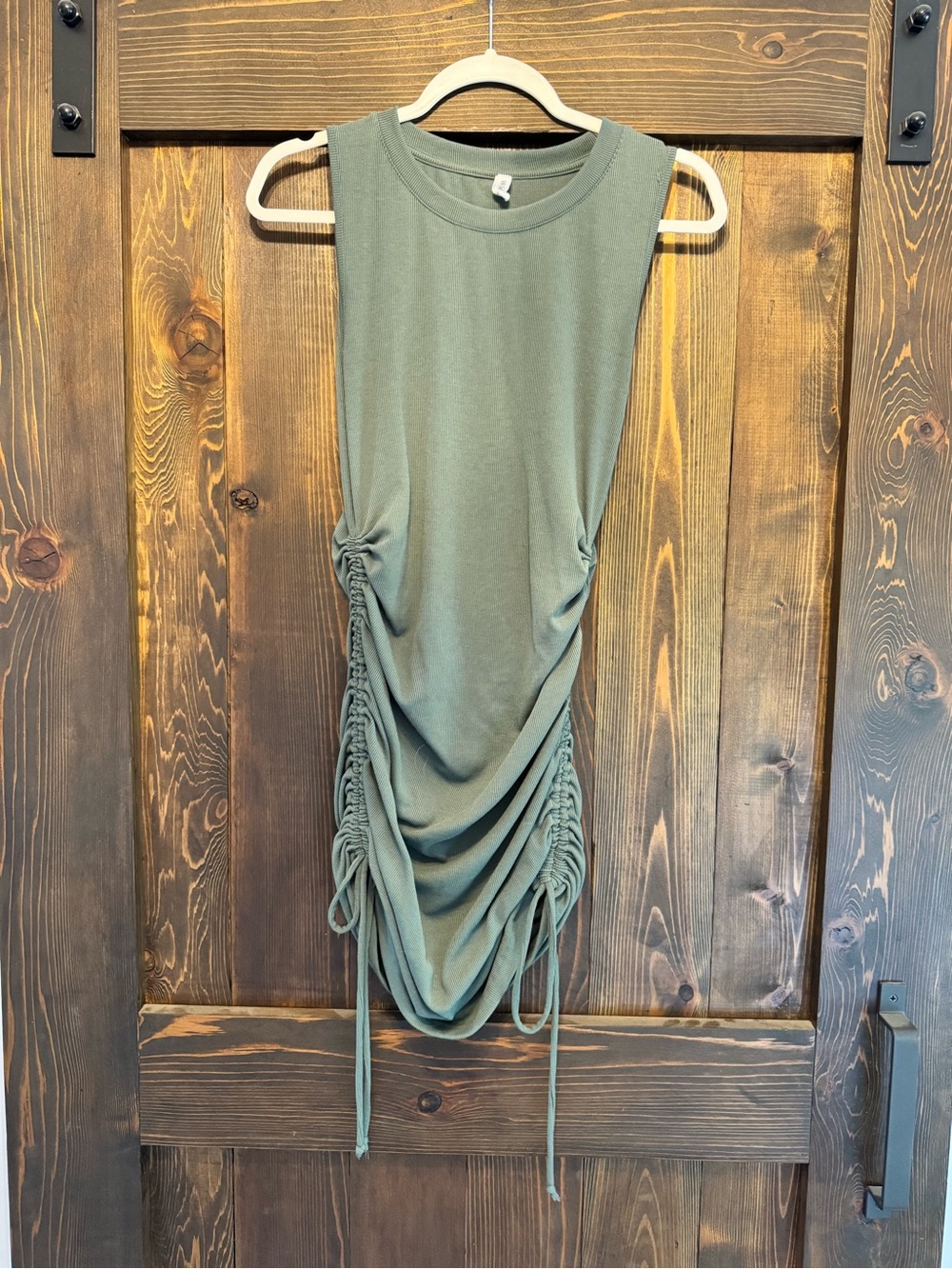 Wishlist Sleeveless Grey Ruched Side Ribbed Dress
